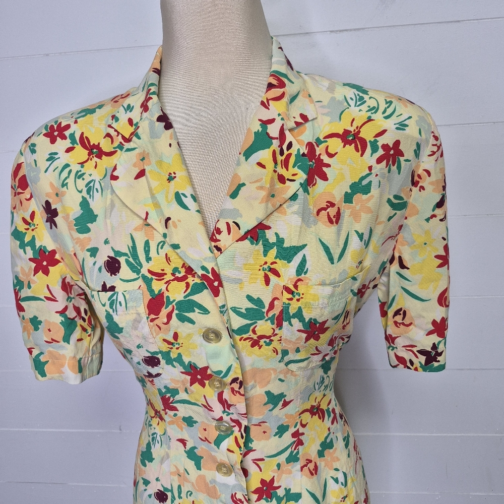 Vintage Weinberg Floral Button Down Dress Size M - Picture 4 of 13